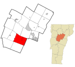 Washington County Vermont Incorporated and Unincorporated areas Northfield highlighted